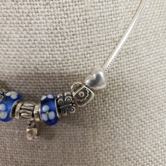 Pandora 11 spacer charm necklace 925 silver - Picture 5 of 13